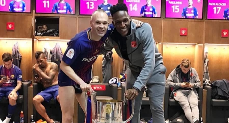 La despedida de Yerry Mina a Iniesta